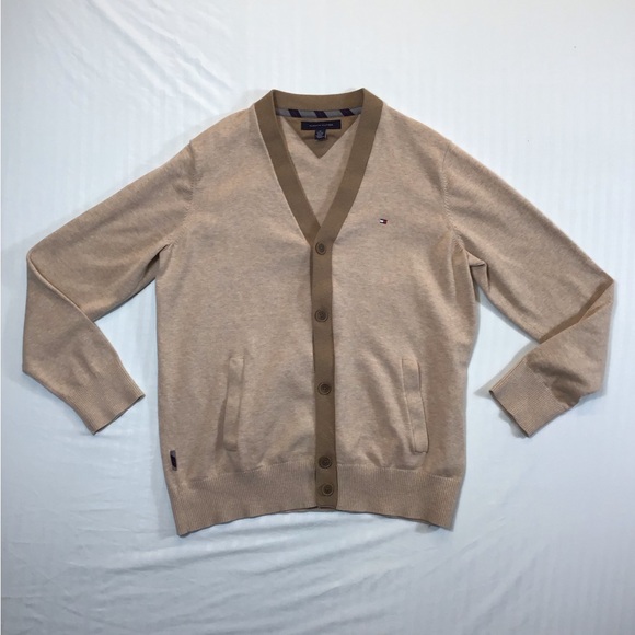 Tommy Hilfiger Mens Button Up Cardigan Size XL Knit Long Sleeve Sweater Academia - Picture 3 of 14
